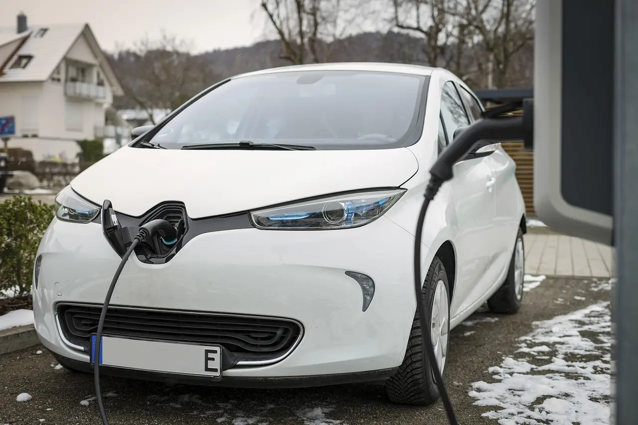 Electric Car Charging in Charging Bay